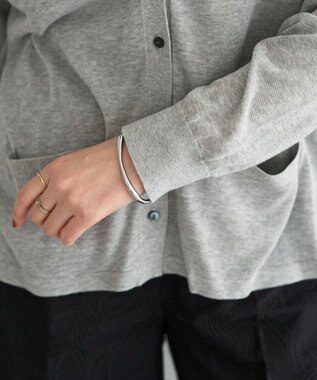 YECCA VECCA ハイゲージミドル丈Vネックカーディガン Light Gray