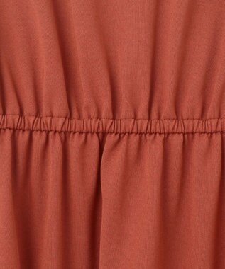 23区 【洗える】ドライコットンジャージー レイヤードワンピース テラコッタ系