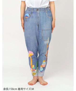 tsumori chisato SLEEP ツモリチサト ボトムス 綿100%(本体) ミニ裏毛素材 長ズボン レディース UOX587 /ワコール ブルー