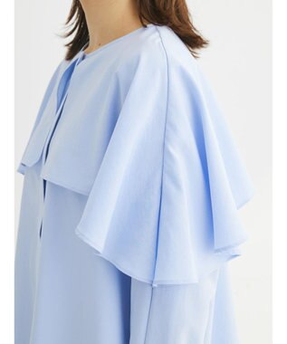 Green Parks ケープ風ブラウス Sax