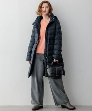 23区 L 【VERY掲載/新色追加】シレータフタ ロング ダウンコート ネイビー系