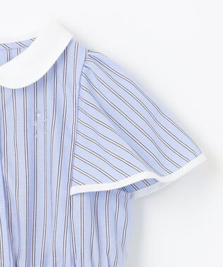 組曲 KIDS 【110-140㎝】サマーストライプ ワンピース サックスブルー系1