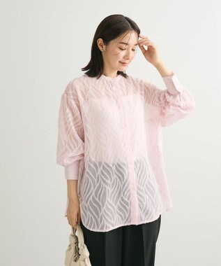 Green Parks ２ＷＡＹ　リーフジャガードシアーシャツ Pink