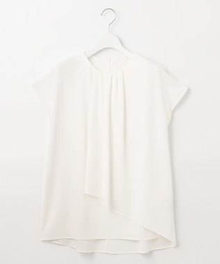 自由区 【洗える・XSサイズあり】ハイツイストポンチフロントタック カットソー アイボリー系