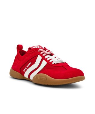 STEVE MADDEN BISCOTTI レトロコートニットスニーカー レッドホワイト