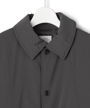 J.PRESS YORK STREET 【WOMEN】パデットリップストップ ステンカラーコート グレー系