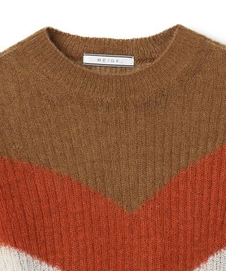 BEIGE， MARS / キッドモヘアインターシャニット OrangeRed × Brown