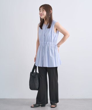 Green Parks カットフレアパンツ Black