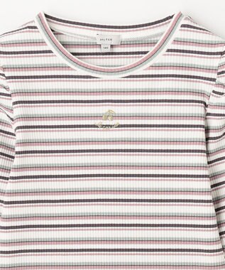 ANY KIDS 七分袖 テレコボーダー Tシャツ エクリュ系