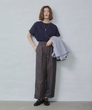 WEGO 【2026春夏新作】接触冷感フレンチスリーブT ネイビー