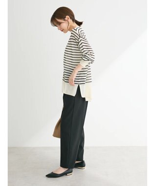 Green Parks さらっと　Ｖネックカーディガン Border