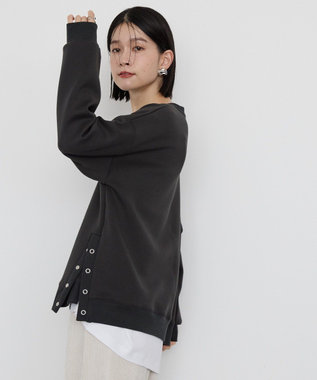 AMERICAN HOLIC サイドドットボタンポンチプルオーバー Charcoal Gray