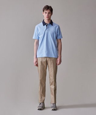 J.PRESS MEN バイカラーラガー ポロシャツ サックスブルー系