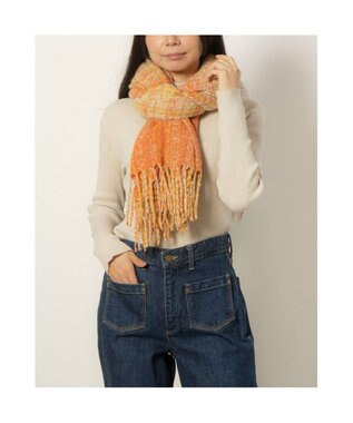 UNBILLION カシュネ cache nez / ツイードストール オレンジ