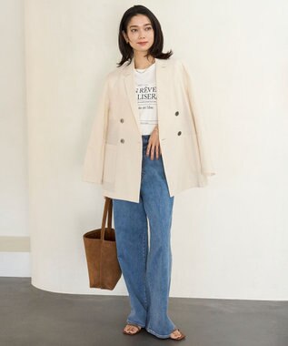 UNFILO 【UNFILO DENIM】撥水ストレッチ ワイドストレートデニム ブルー