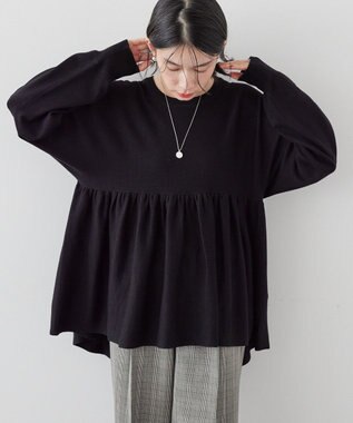 AMERICAN HOLIC ティアードギャザーニットプルオーバー Black