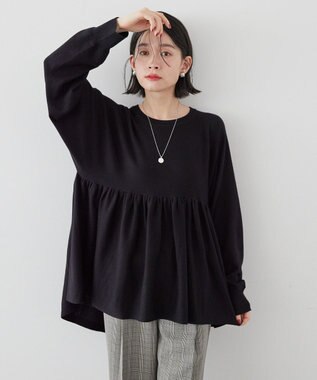 AMERICAN HOLIC ティアードギャザーニットプルオーバー Black