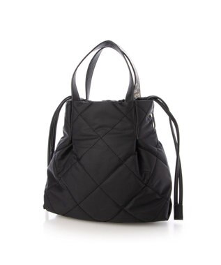 LA BAGAGERIE ドローストリング×キルト2WAYトート SSサイズ ブラック