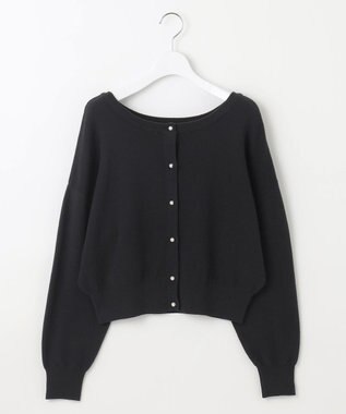 Feroux 【洗える】2WAY パールボタン カーディガン ブラック系