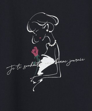 ANY SIS 【JIJI × any SiS】イラストフレンチスリーブ Tシャツ ネイビー