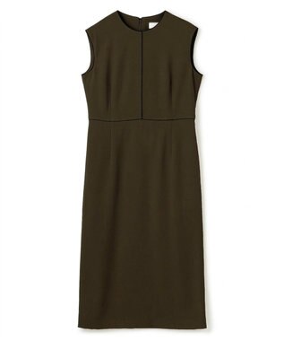 BEIGE， 【セットアップ対応】CINDY / 配色ライン クルーネックドレス Brown ×Black
