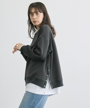 AMERICAN HOLIC サイドドットボタンポンチプルオーバー Charcoal Gray