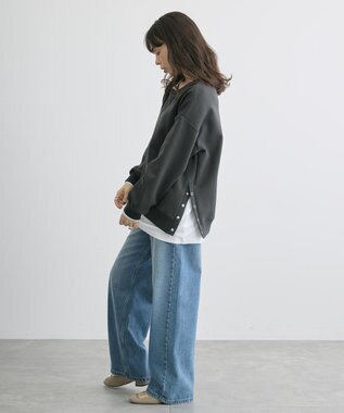 AMERICAN HOLIC サイドドットボタンポンチプルオーバー Charcoal Gray