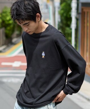 WEGO 【ユニセックス着用ITEM/MLサイズ展開】別注BENDAVISワンポイントT（LS） ブラック