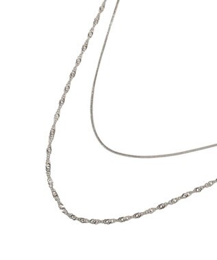 YECCA VECCA 【2本SET】ステンレス2連ネックレス Silver