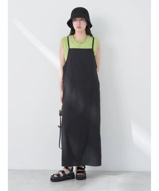 earth music&ecology リサイクルポリエステルブレンドキャミワンピース Black