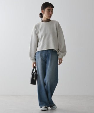 AMERICAN HOLIC ラメ裏毛ショートスウェット Oatmeal