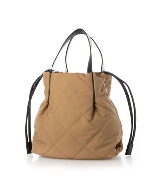 LA BAGAGERIE ドローストリング×キルト2WAYトート SSサイズ ベージュ
