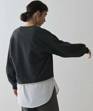 AMERICAN HOLIC ラメ裏毛ショートスウェット Dark Gray Mixture