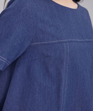 Tiaclasse 【洗える】デニムチュニックブラウス ブルー