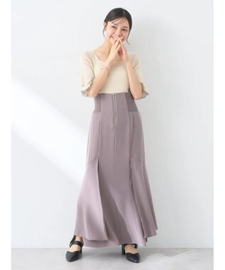 earth music&ecology ポイントシアーフリルニットプルオーバー Ivory