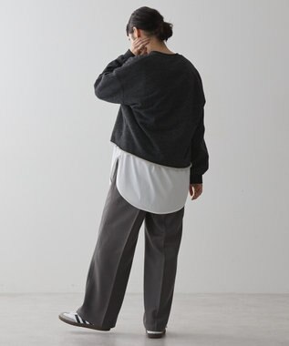 AMERICAN HOLIC ラメ裏毛ショートスウェット Dark Gray Mixture