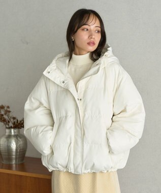 earth music&ecology フーディーパファーブルゾン アイボリー