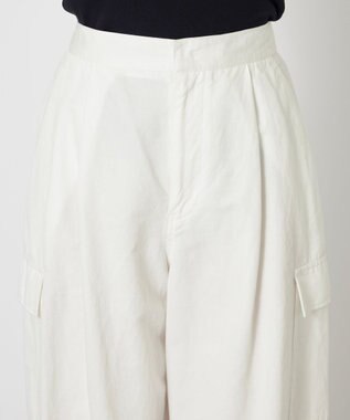 NAVE 【ReNave・セットアップ可/洗える】コットンリネンカルゼ  カーゴパンツ ホワイト系