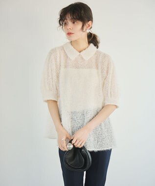 #Newans フィラッフィパフスリーブプラウス ホワイト