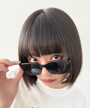 WEGO 【ユニセックス着用ITEM】フラットカラーレンズウェリントン ブラック