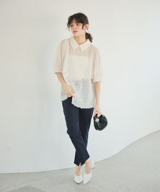 #Newans フィラッフィパフスリーブプラウス ホワイト