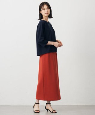J.PRESS LADIES ラメ針抜き カットソー ネイビー系