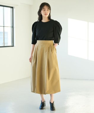 #Newans 【撥水】ソフトボリュームバルーンスカート キャメル