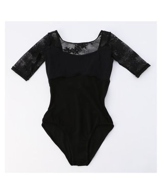 Chacott ハーフスリーブレオタード ブラック