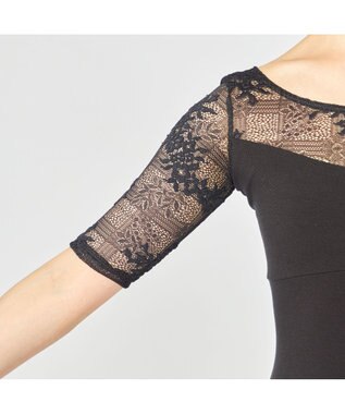 Chacott ハーフスリーブレオタード ブラック