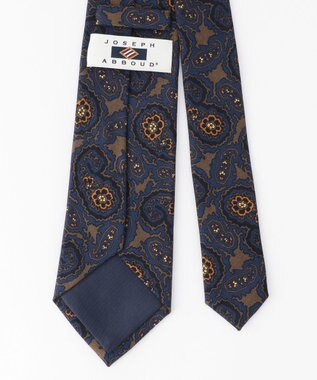 JOSEPH ABBOUD 【日本製】フラワーペイズリー ネクタイ ネイビー系