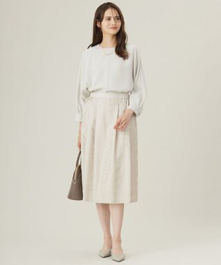 自由区 L 【17号サイズまで展開・カタログ掲載・セットアップ対応】トリアセダブルクロス ブラウス ベージュ