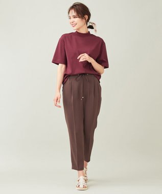 ANY 【ストレッチ/ウエストゴム】イージーケア美脚 パンツ ブラウン