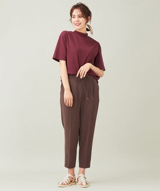 ANY 【ストレッチ/ウエストゴム】イージーケア美脚 パンツ ブラウン