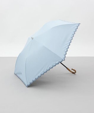 AURORA 【 BLAO（ブラオ）】サマーシールド ボーラー刺しゅう晴雨兼用傘(折りたたみ傘) サックス